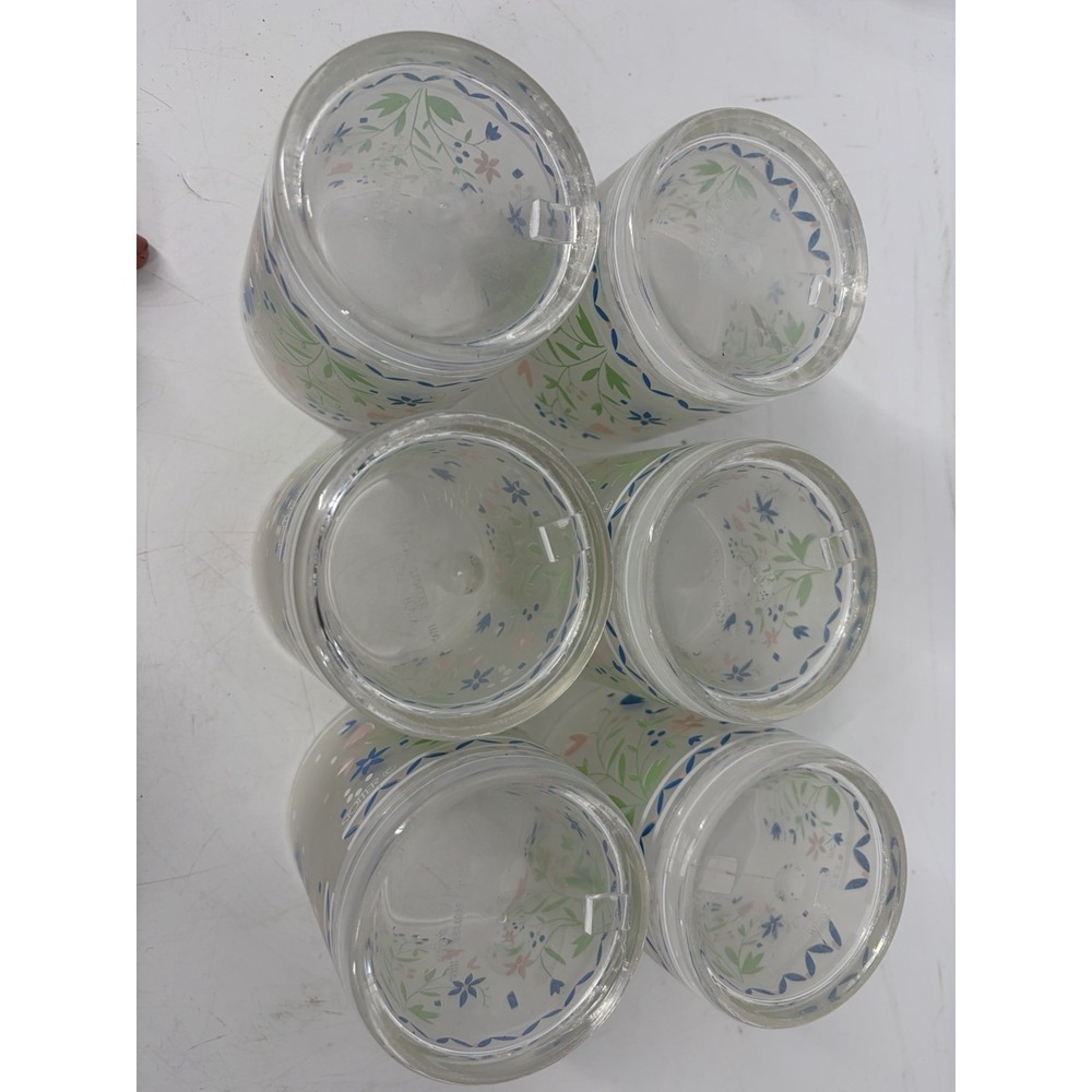 Vintage Rare H J Sotter Acrylic (Plastic) Floral 80s Drinking Glass Set Of 6